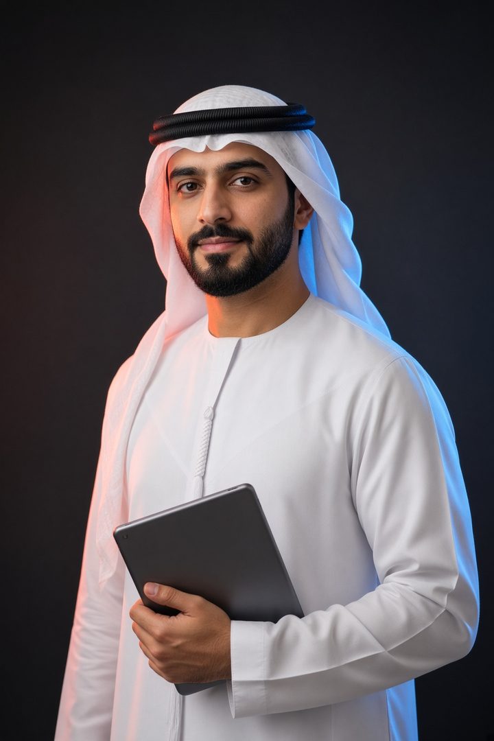 AI-made portrait for the Producer & Client Lead role